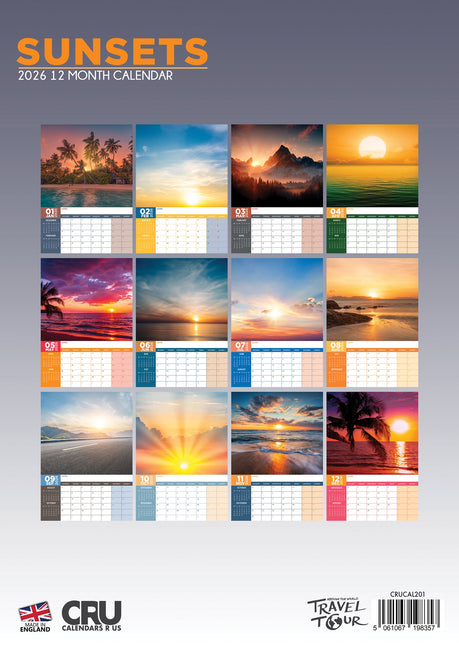 CalendarsRUs Sunsets A3 Kalender 2026