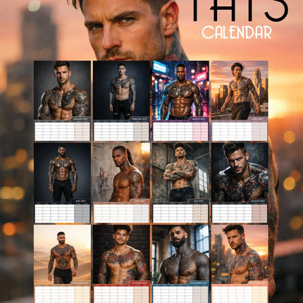 CalendarsRUs Tattoo Men A3 Kalender 2027