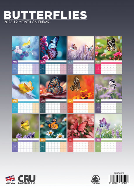 CalendarsRUs Vlinder A3 Kalender 2026