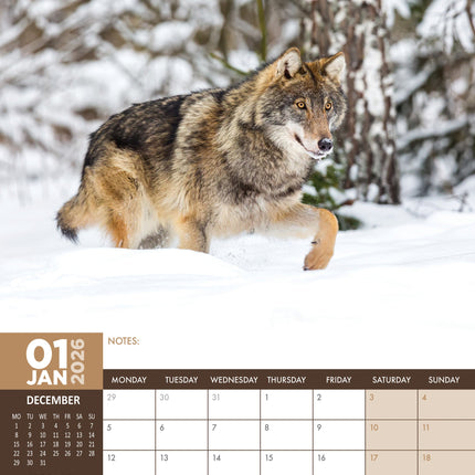 CalendarsRUs Wolven A3 Kalender 2026