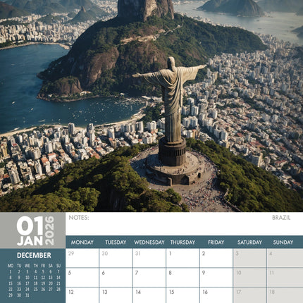 CalendarsRUs World Travel A3 Kalender 2026
