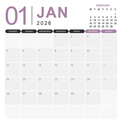 CalendarsRUs Yoga Kalender 2026