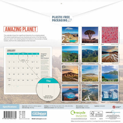 CarouselCalendars Amazing Planet Kalender 2026