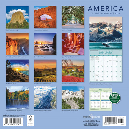 CarouselCalendars Amerika Kalender 2026