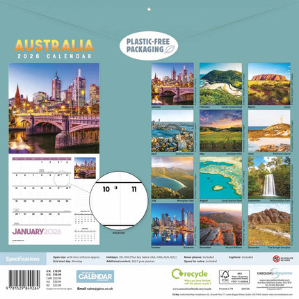 CarouselCalendars Australië Kalender 2027