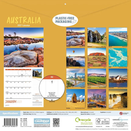 CarouselCalendars Australië Kalender 2027