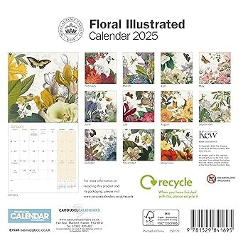 CarouselCalendars Botanische tuinen, Kew Square Mini Kalender 2025