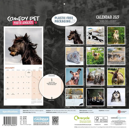 CarouselCalendars Comedy Pet Kalender 2027