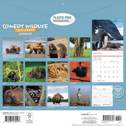 CarouselCalendars Comedy Wildlife Kalender 2026
