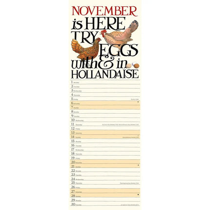 CarouselCalendars Emma Bridgewater Kippen Kalender 2027 Slimline