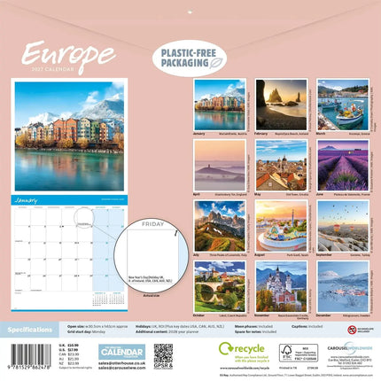CarouselCalendars Europa Kalender 2027