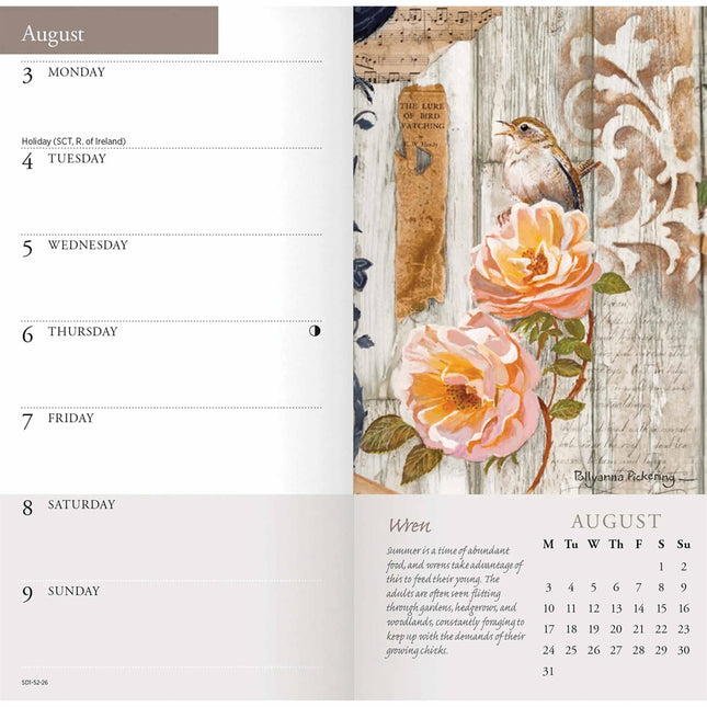 CarouselCalendars Garden Birds P Pickering Slim Agenda 2026