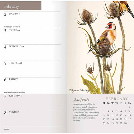 CarouselCalendars Garden Birds P Pickering Slim Agenda 2026