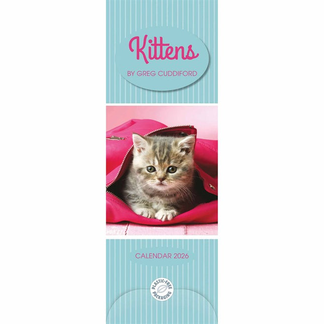 CarouselCalendars Greg Cuddiford, Kittens Kalender 2026 Slimline