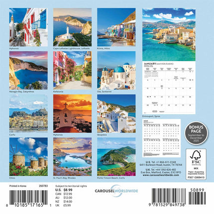 CarouselCalendars Griekenland Mini Kalender 2026