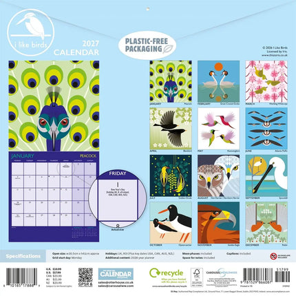 CarouselCalendars I Like Birds Kalender 2027