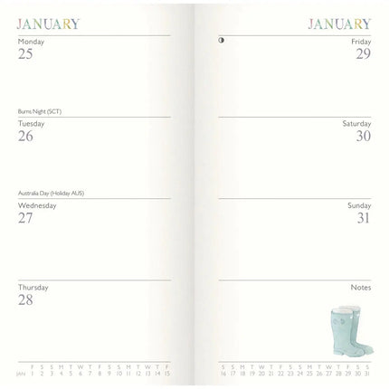 CarouselCalendars Judith Glover, Tuindagen Slim Agenda 2026
