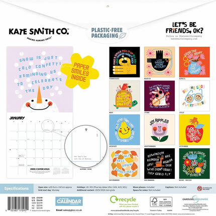 CarouselCalendars Kate Smith Positiviteit Kalender 2026