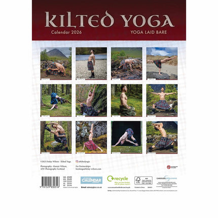CarouselCalendars Kilted Yoga Kalender 2026 A3