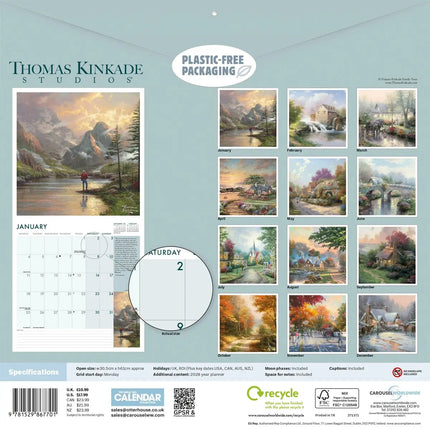 CarouselCalendars Kinkade Simpler Times Kalender 2027