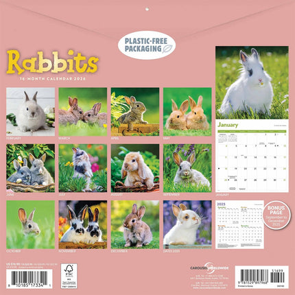 CarouselCalendars Konijnen Kalender 2026