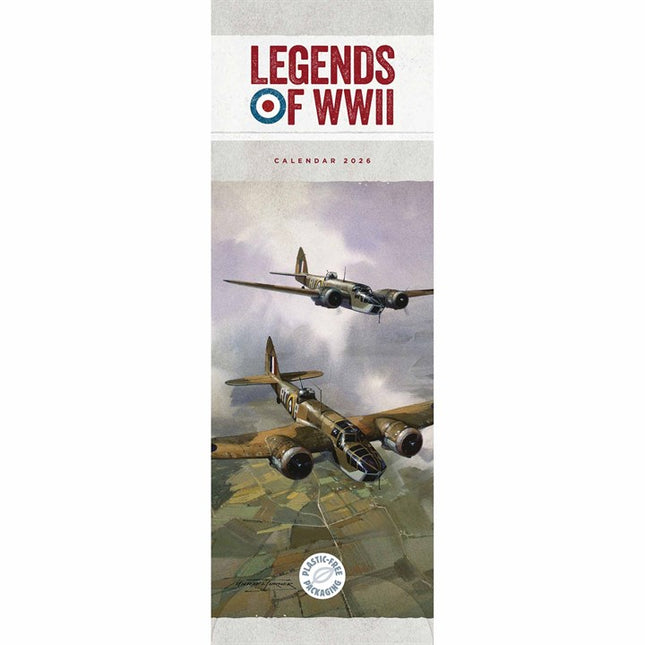 CarouselCalendars Legends of WWII Kalender 2026 Slimline
