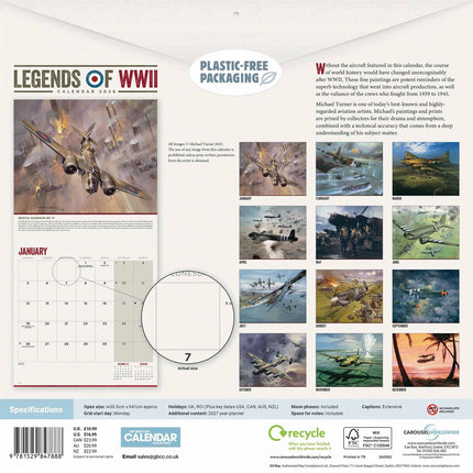 CarouselCalendars Legends of WWII Kalender 2027