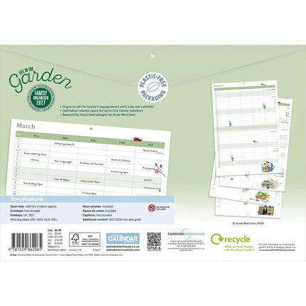 CarouselCalendars Life In The Garden A4 Familie Organiser 2026