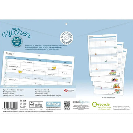 CarouselCalendars Life In The Kitchen A4 Familie Organiser 2026