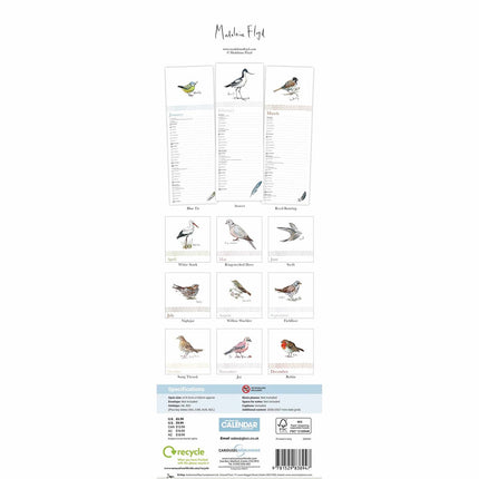 CarouselCalendars Madeleine Floyd, The Dawn Chorus Slim Kalender 2026