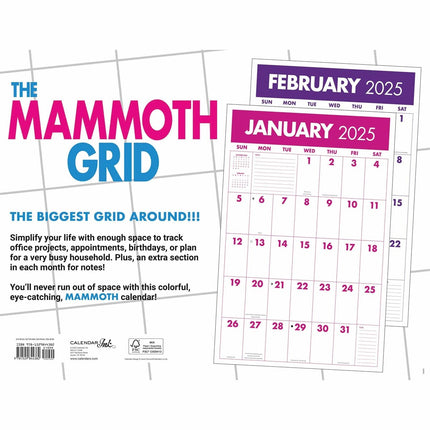 CarouselCalendars Mammoth Raster Super Deluxe Kalender 2025