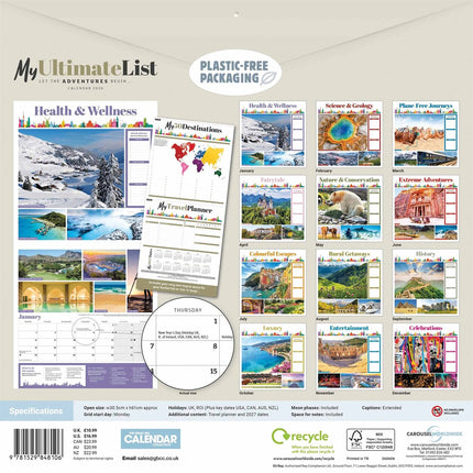 CarouselCalendars Mijn Ultieme Lijst Kalender 2026