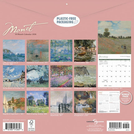 CarouselCalendars Monet Kalender 2026