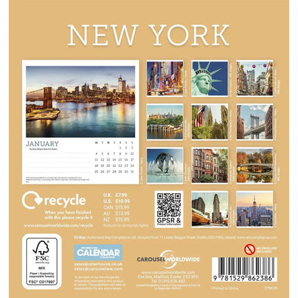 CarouselCalendars New York Deskkalender 2027