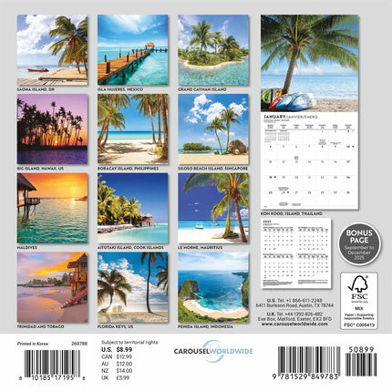 CarouselCalendars Paradijs Eiland Mini Kalender 2026