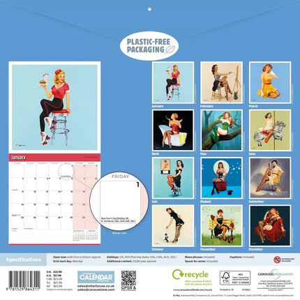 CarouselCalendars Pin-Ups Dames Kalender 2027