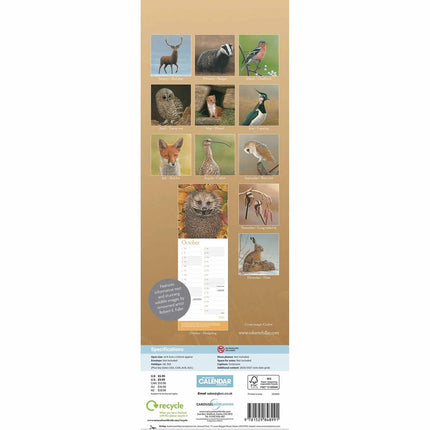CarouselCalendars Robert Fuller British Wildlife Kalender 2026 Slimline