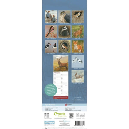 CarouselCalendars Robert Fuller British Wildlife Kalender 2026 Slimline
