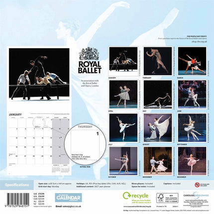 CarouselCalendars Royal Ballet Kalender 2026