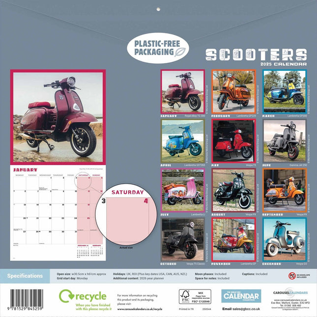 CarouselCalendars Scooters Kalender 2025