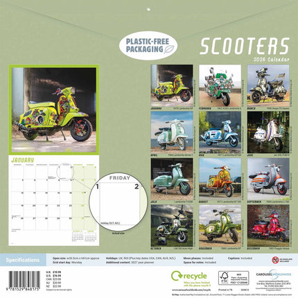 CarouselCalendars Scooters Kalender 2026