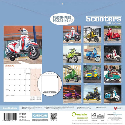 CarouselCalendars Scooters Kalender 2027