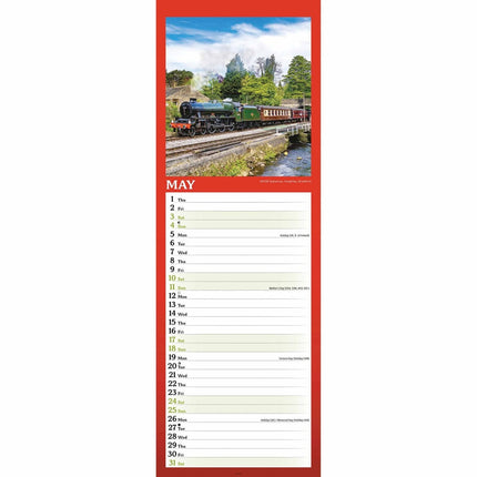CarouselCalendars Steam Railway Slimline Kalender 2025