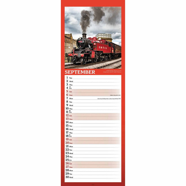 CarouselCalendars Stoomtreinen Slimline Kalender 2026