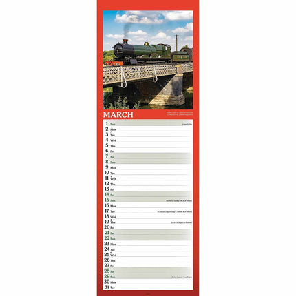 CarouselCalendars Stoomtreinen Slimline Kalender 2026