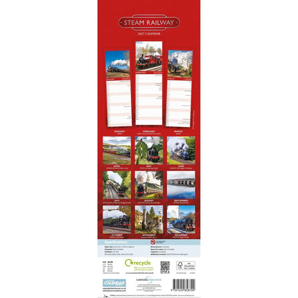 CarouselCalendars Stoomtreinen Slimline Kalender 2027