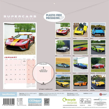 CarouselCalendars Supercars Kalender 2027
