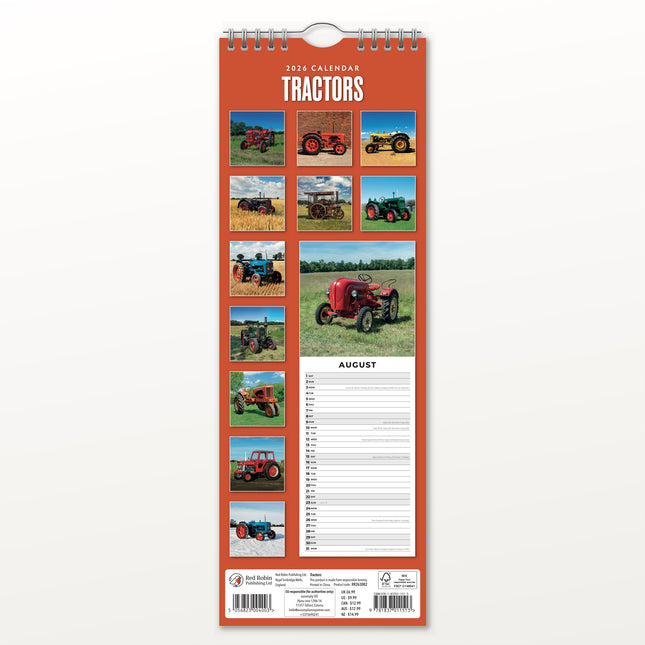 CarouselCalendars Tractors Slimline Kalender 2026