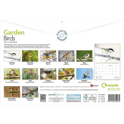 CarouselCalendars Tuinvogels A4 Kalender 2027