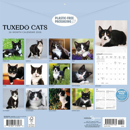 CarouselCalendars Tuxedo Katten Kalender 2026